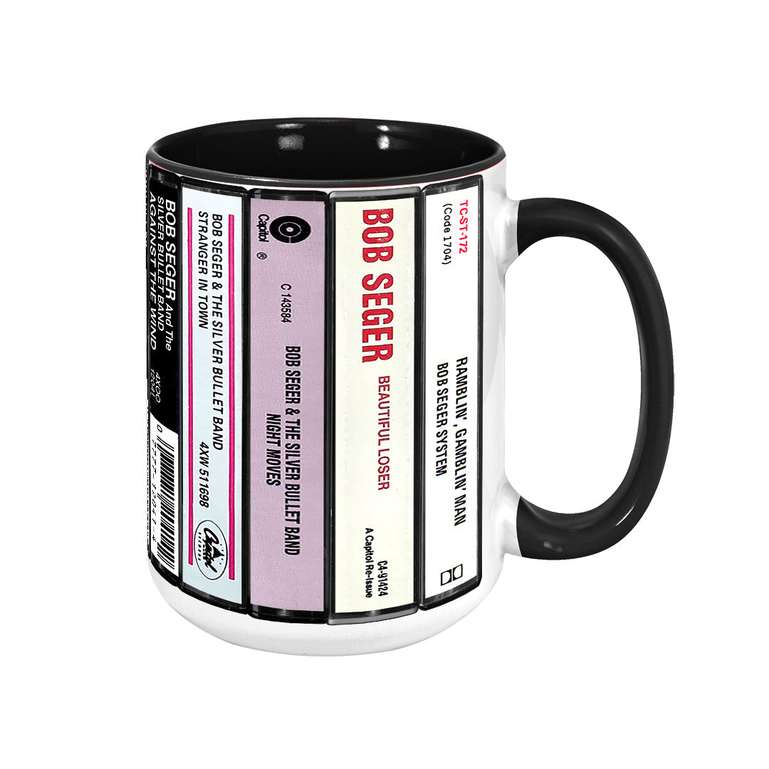 Bob Seger Albums Cassette Collection Retro Accent Mug