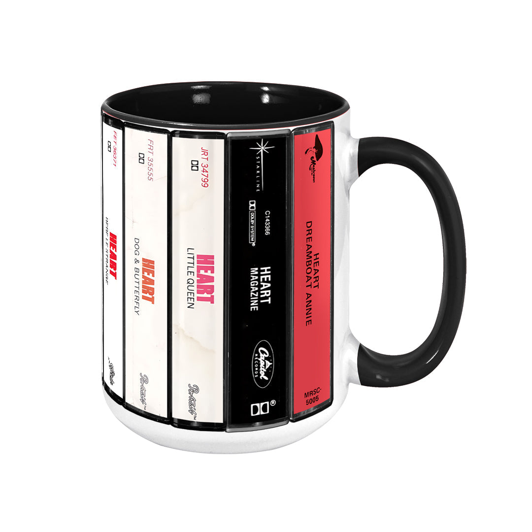 Heart Albums Cassette Collection Retro Accent Mug