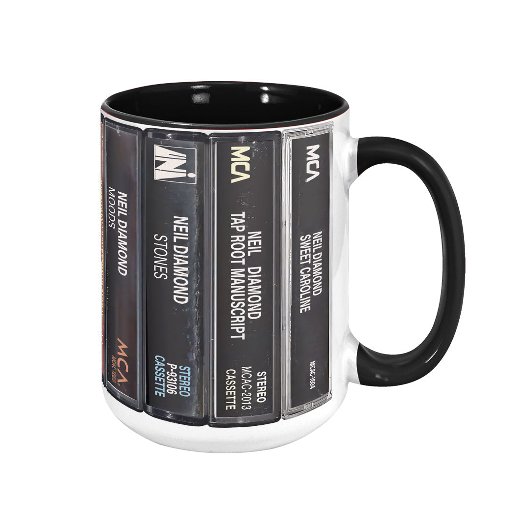 Neil Diamond Albums Cassette Retro Collection Accent Mug