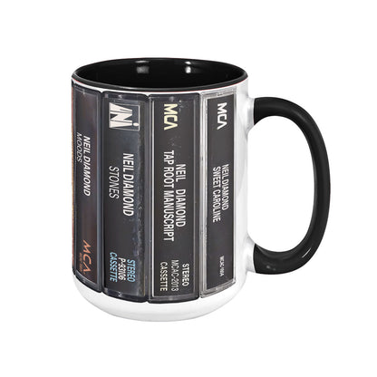 Neil Diamond Albums Cassette Retro Collection Accent Mug