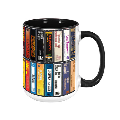 Led Zeppelin Albums Cassette Retro Collection Accent Mug - Extended Version