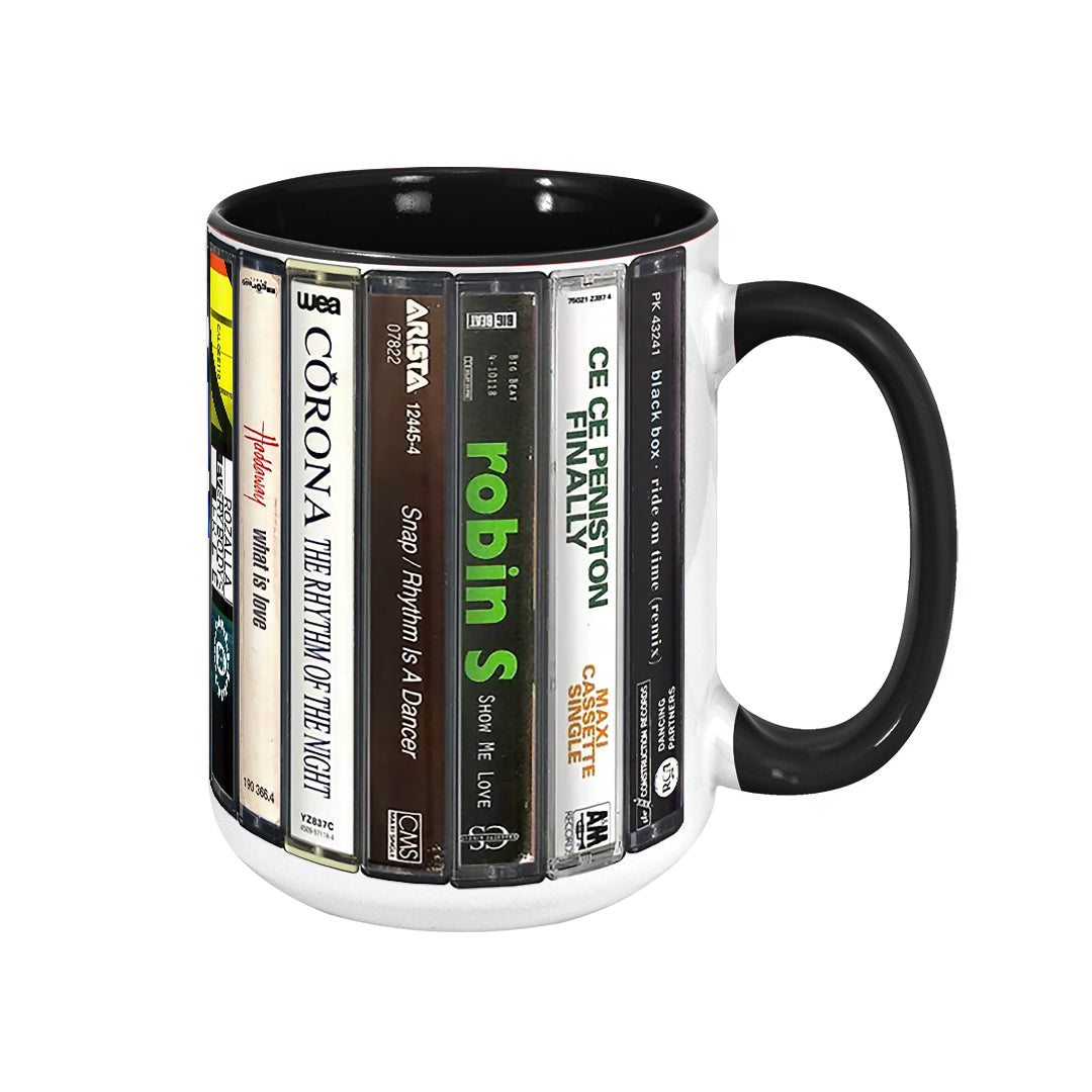 Classic Dance Music Cassette Collection Accent Mug