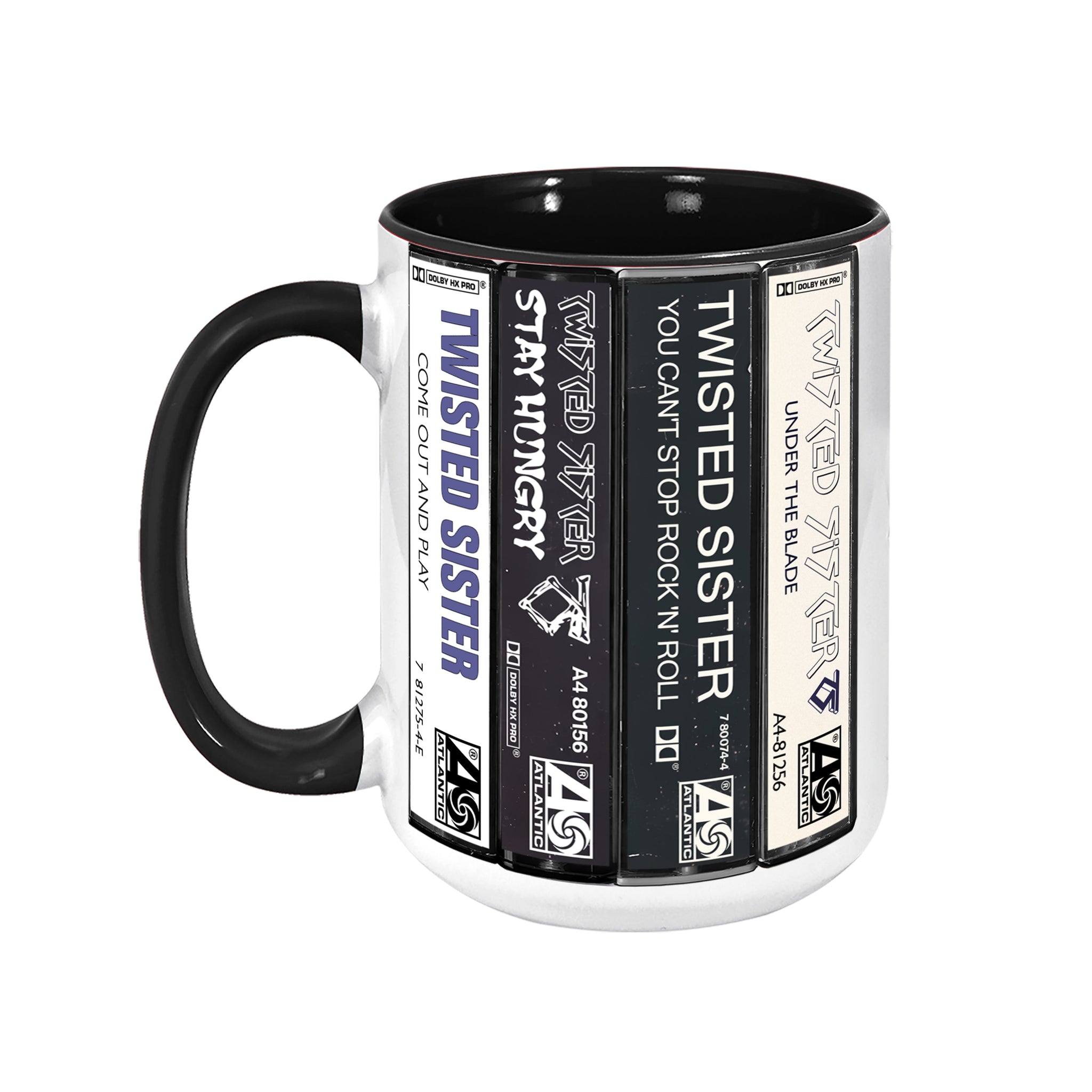 Twisted Sister Albums Cassette Collection Retro Accent Edge-to-Edge Printed Mug