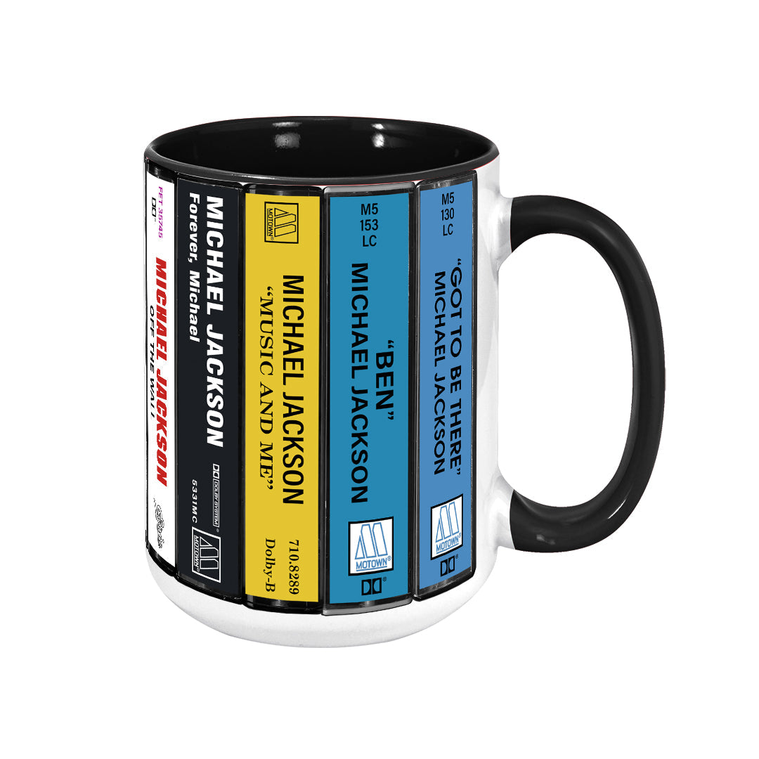 Michael Jackson Albums Retro Cassette Collection Accent Edge-to-Edge Printed Mug