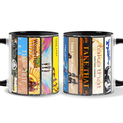 Take That Albums Cassette Collection Retro Accent Mug