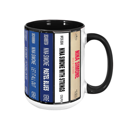 Nina Simone Albums Cassette Collection Retro Accent Mug