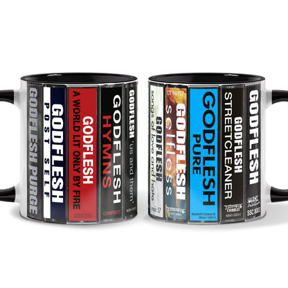 Godflesh Albums Cassette Collection Retro Accent Mug