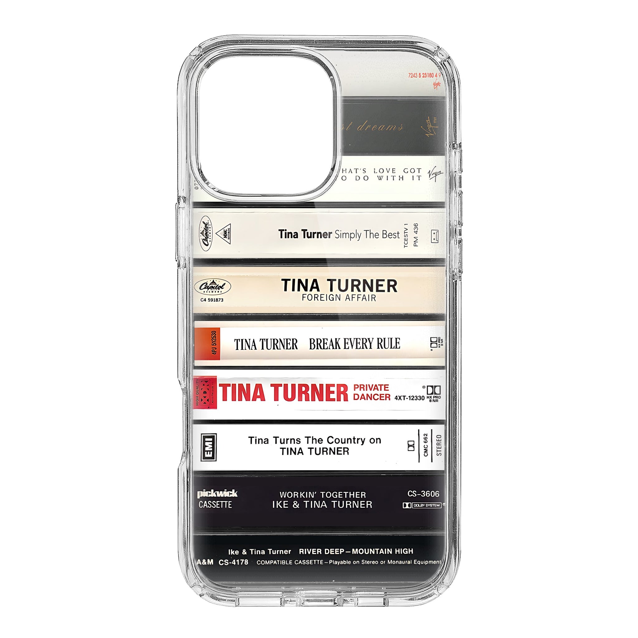 Tina Turner Albums Cassette Collection Retro Phone Case