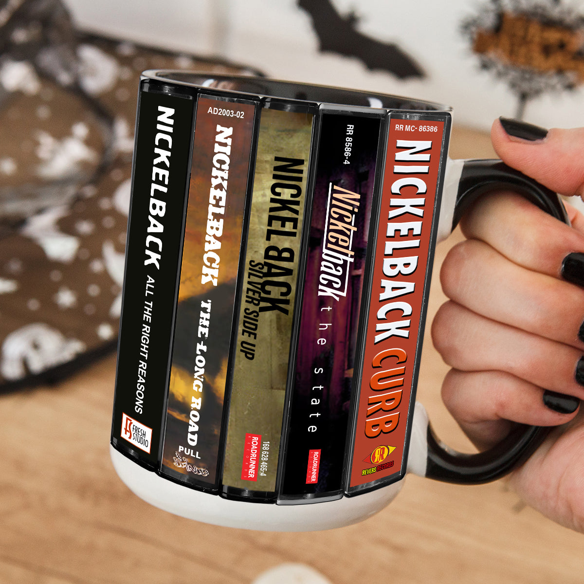 Nickelback Albums Cassette Collection Retro Accent Mug