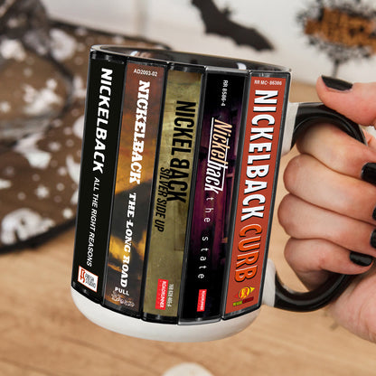 Nickelback Albums Cassette Collection Retro Accent Mug