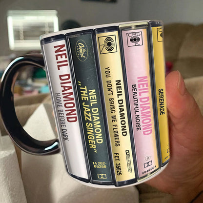 Neil Diamond Albums Cassette Retro Collection Accent Mug