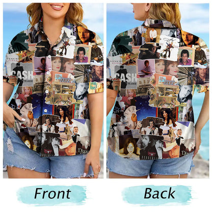 80's & 90's Country Albums Covers Collage Unisex Hawaiian Shirt