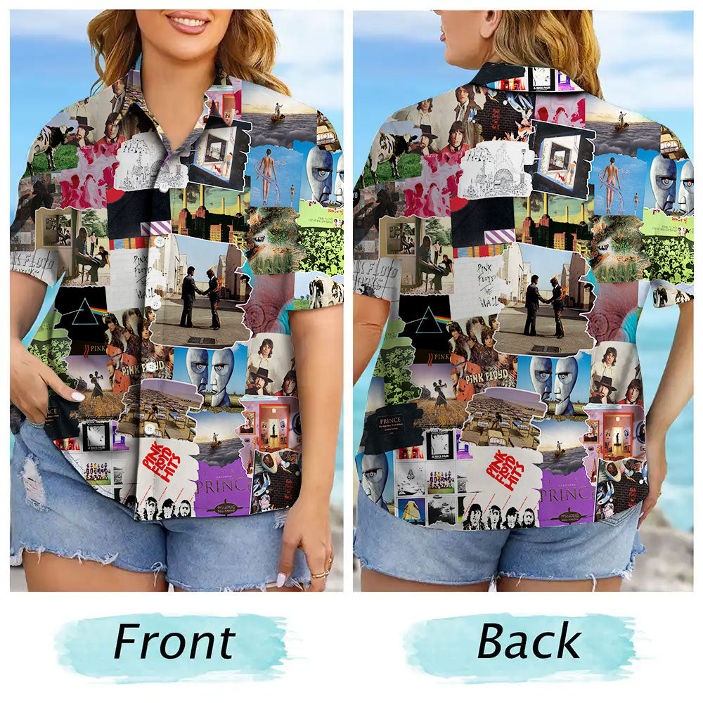 Pink Floyd Albums Covers Collage Unisex Hawaiian Shirt