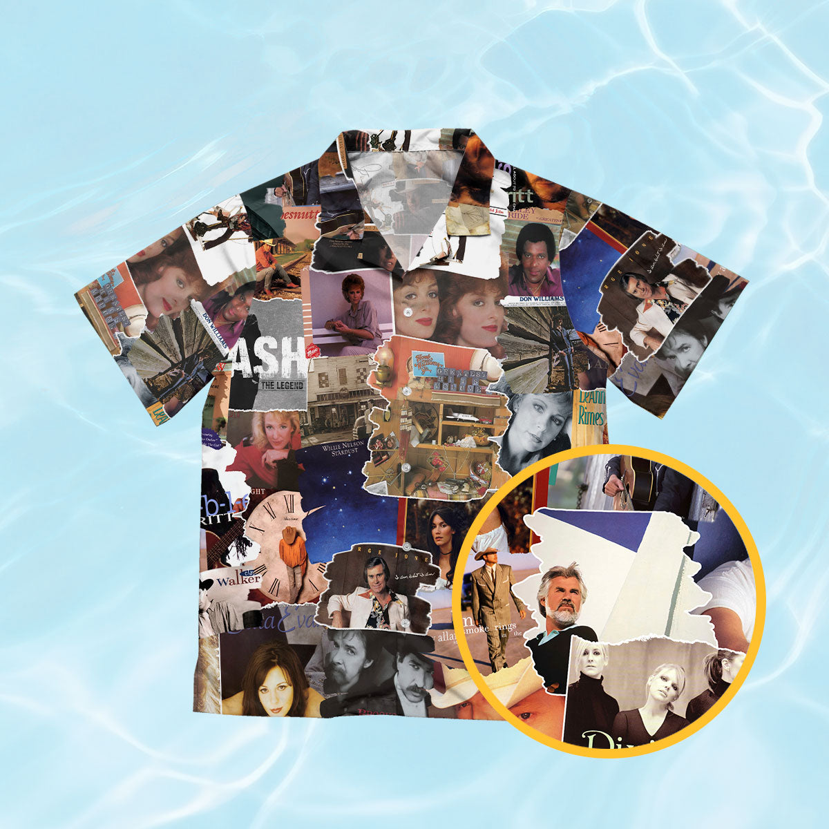 80's & 90's Country Albums Covers Collage Unisex Hawaiian Shirt