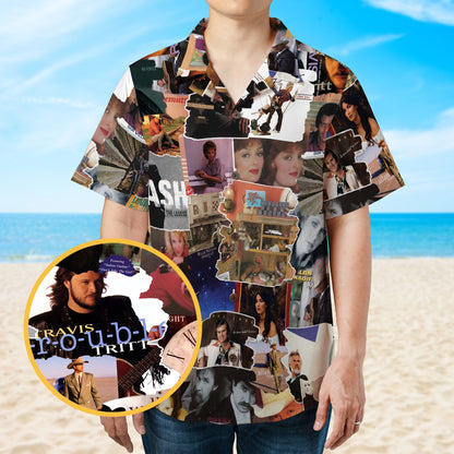 80's & 90's Country Albums Covers Collage Unisex Hawaiian Shirt