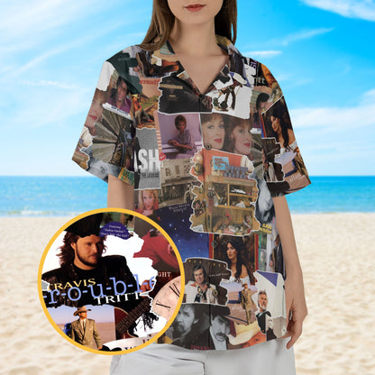 80's & 90's Country Albums Covers Collage Unisex Hawaiian Shirt