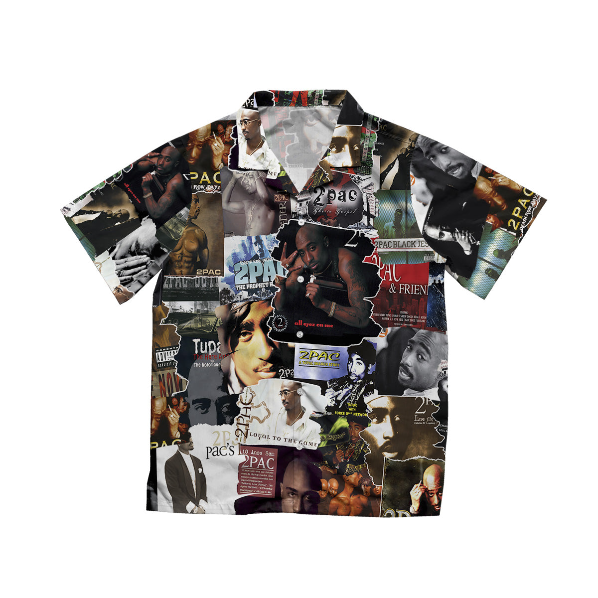 Tupac Albums Covers Collage Unisex Hawaiian Shirt