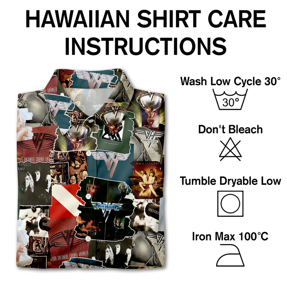 Van Halen Albums Covers Collage Unisex Hawaiian Shirt