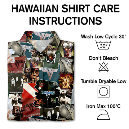 Van Halen Albums Covers Collage Unisex Hawaiian Shirt