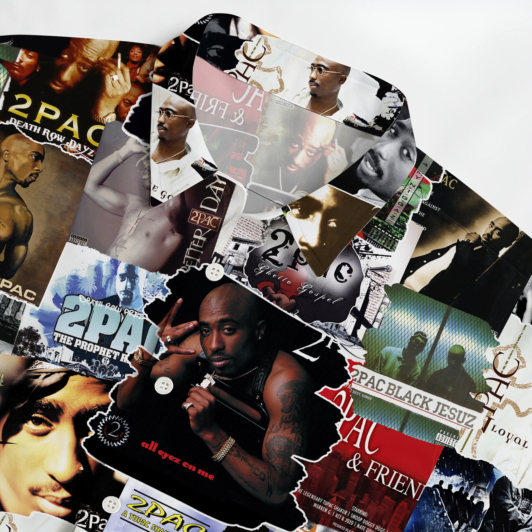 Tupac Albums Covers Collage Unisex Hawaiian Shirt