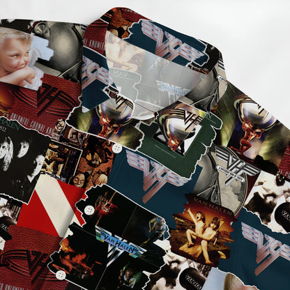 Van Halen Albums Covers Collage Unisex Hawaiian Shirt
