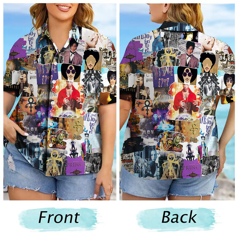 Prince Albums Cover Collage Unisex Hawaiian Shirt