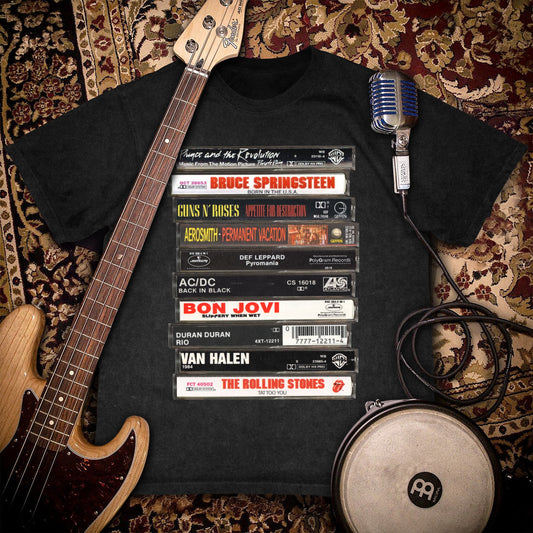 Vintage 80s Rock Cassettes Tapes Premium Unisex T-Shirt