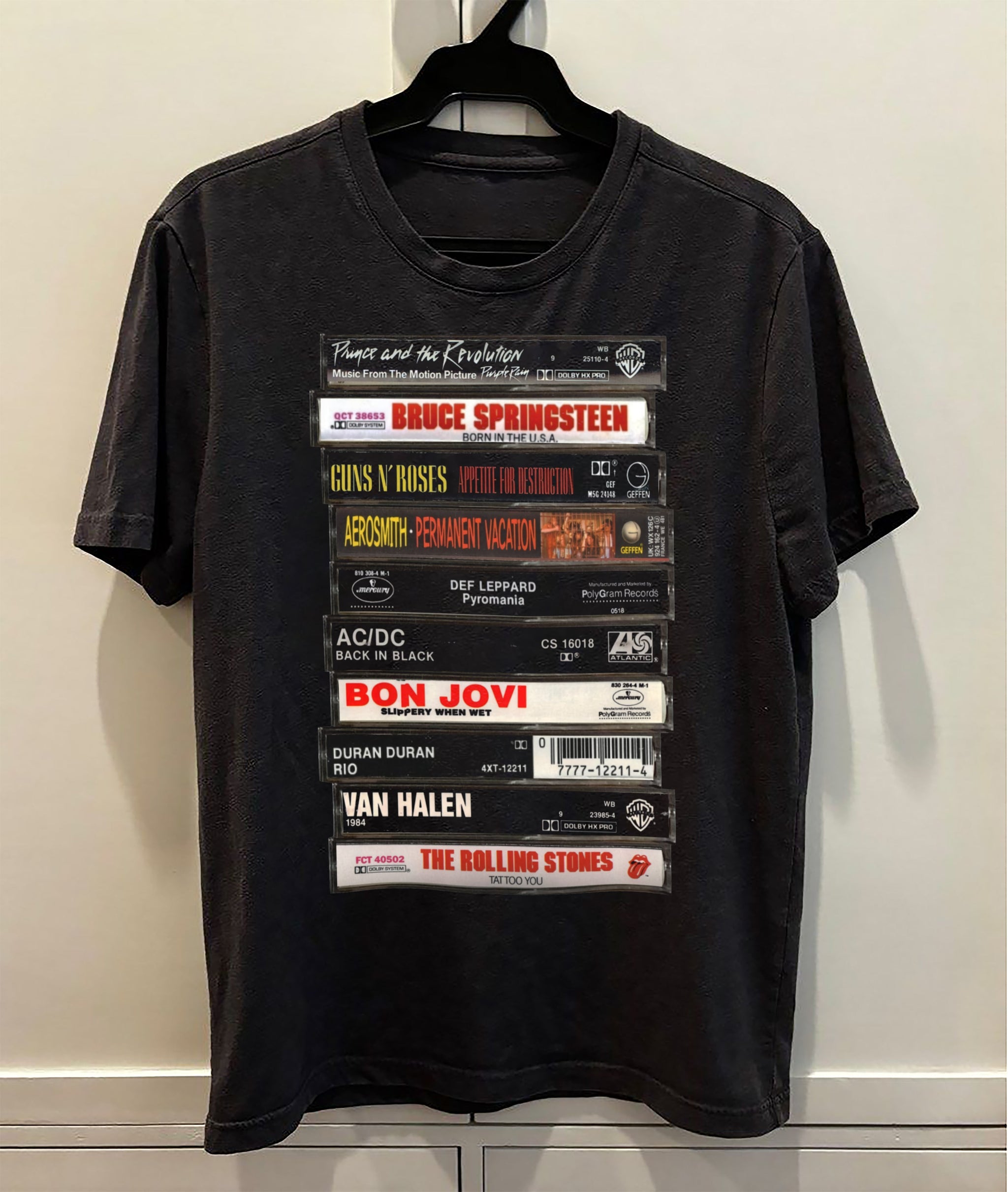 Vintage 80s Rock Cassettes Tapes Premium Unisex T-Shirt