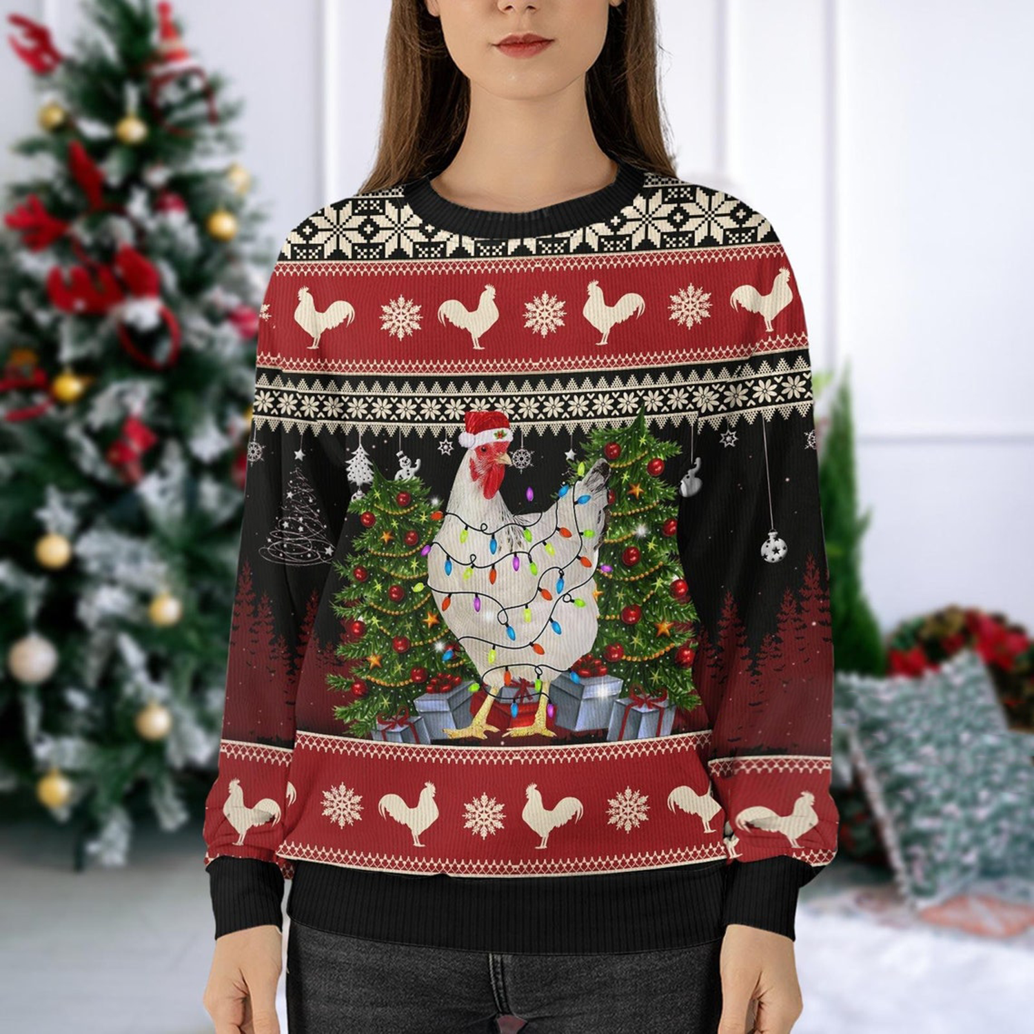 Chicken Farm Christmas Ugly Sweater