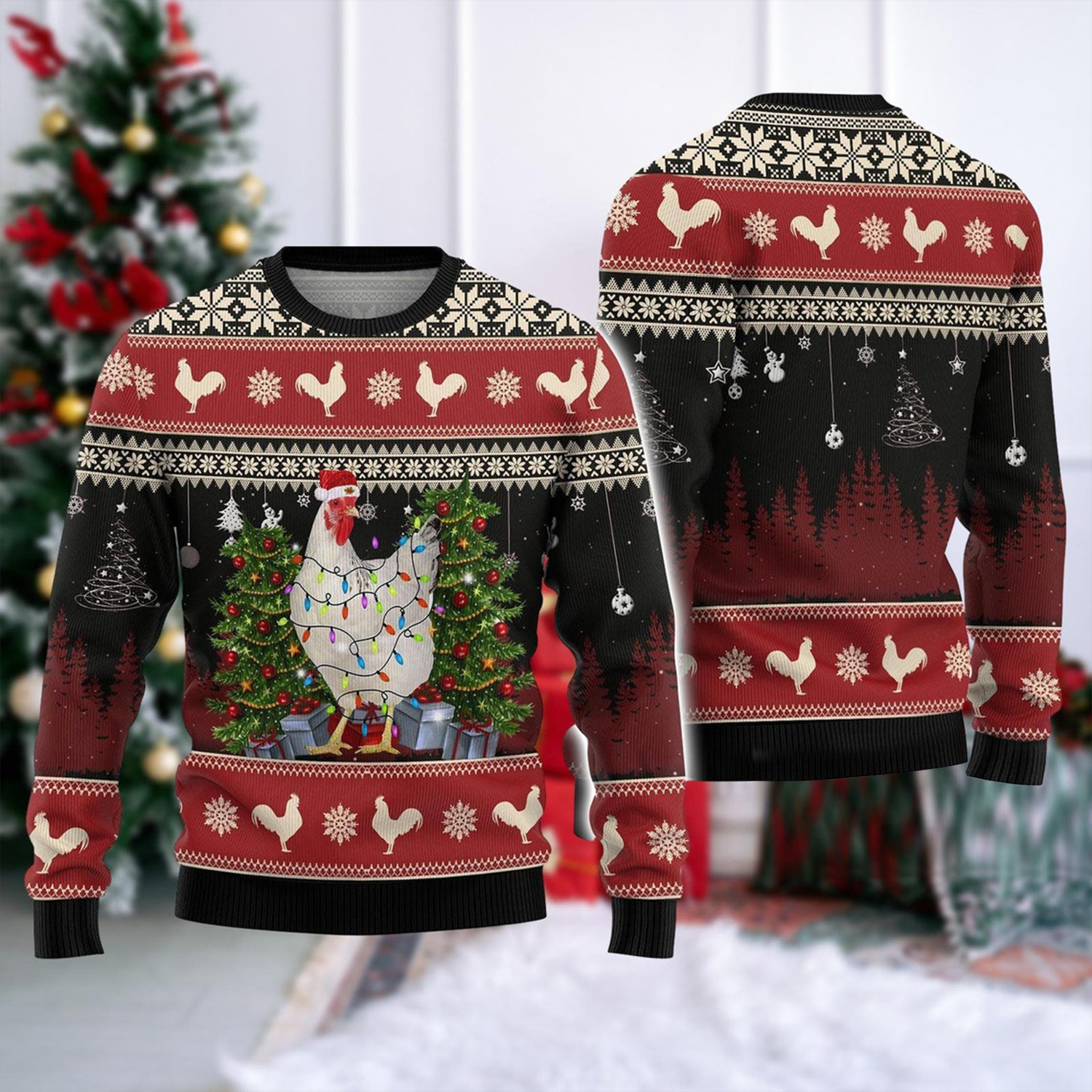 Chicken Farm Christmas Ugly Sweater