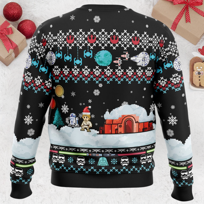 Pixel Style Luke Star Wars Christmas Ugly Sweater