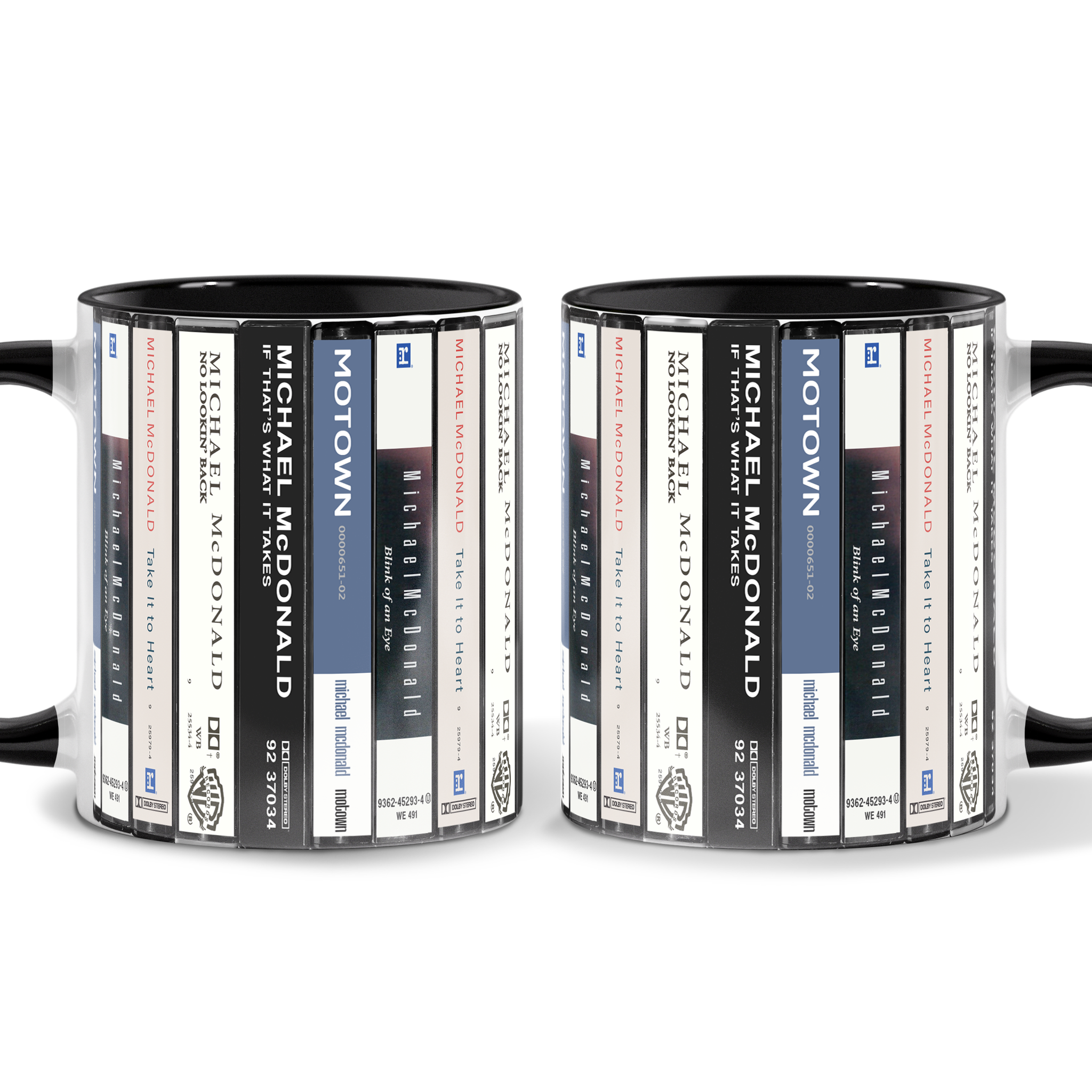 Michael McDonald Albums Cassette Collection Retro Accent Edge-to-Edge Printed Mug
