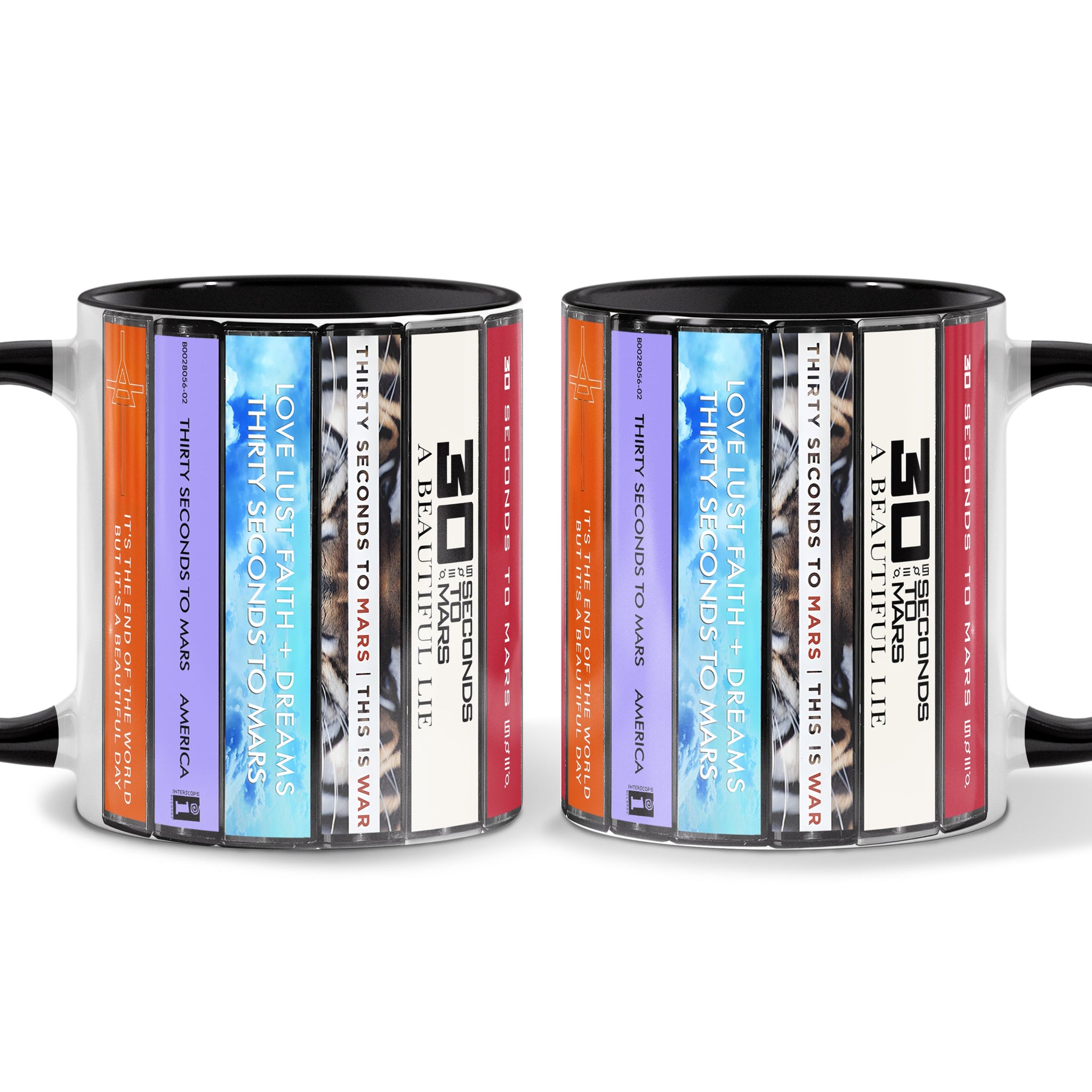 30 Seconds to Mars Albums Cassette Collection Retro Accent Mug