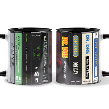 Dr. Dre Albums Cassette Collection Retro Accent Edge-to-Edge Printed Mug