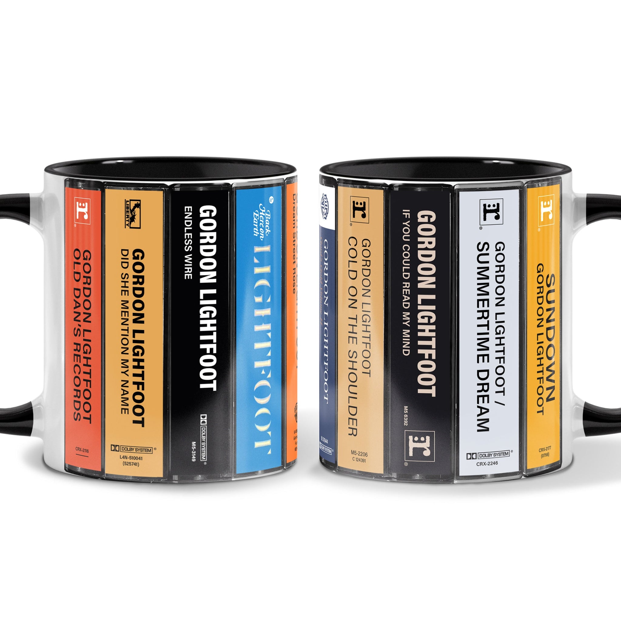 Gordon Lightfoot Albums Cassette Collection Retro Accent Mug