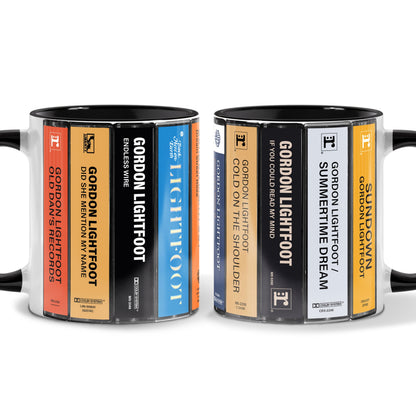 Gordon Lightfoot Albums Cassette Collection Retro Accent Mug
