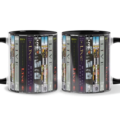 Live Albums Cassette Collection Retro Accent Mug