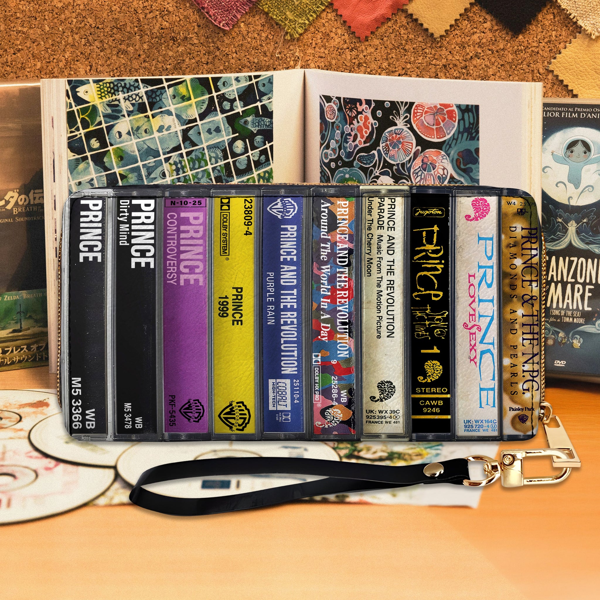Prince Albums Cassette Vintage Leather Long Wallet
