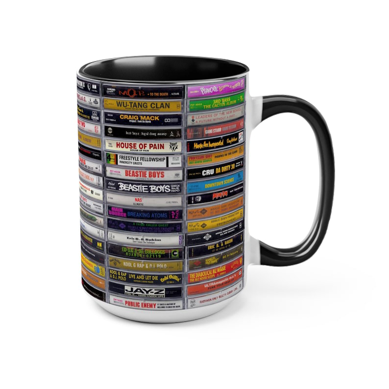 Classic 80s & 90s Hip Hop Tapes Cassette Accent Mug