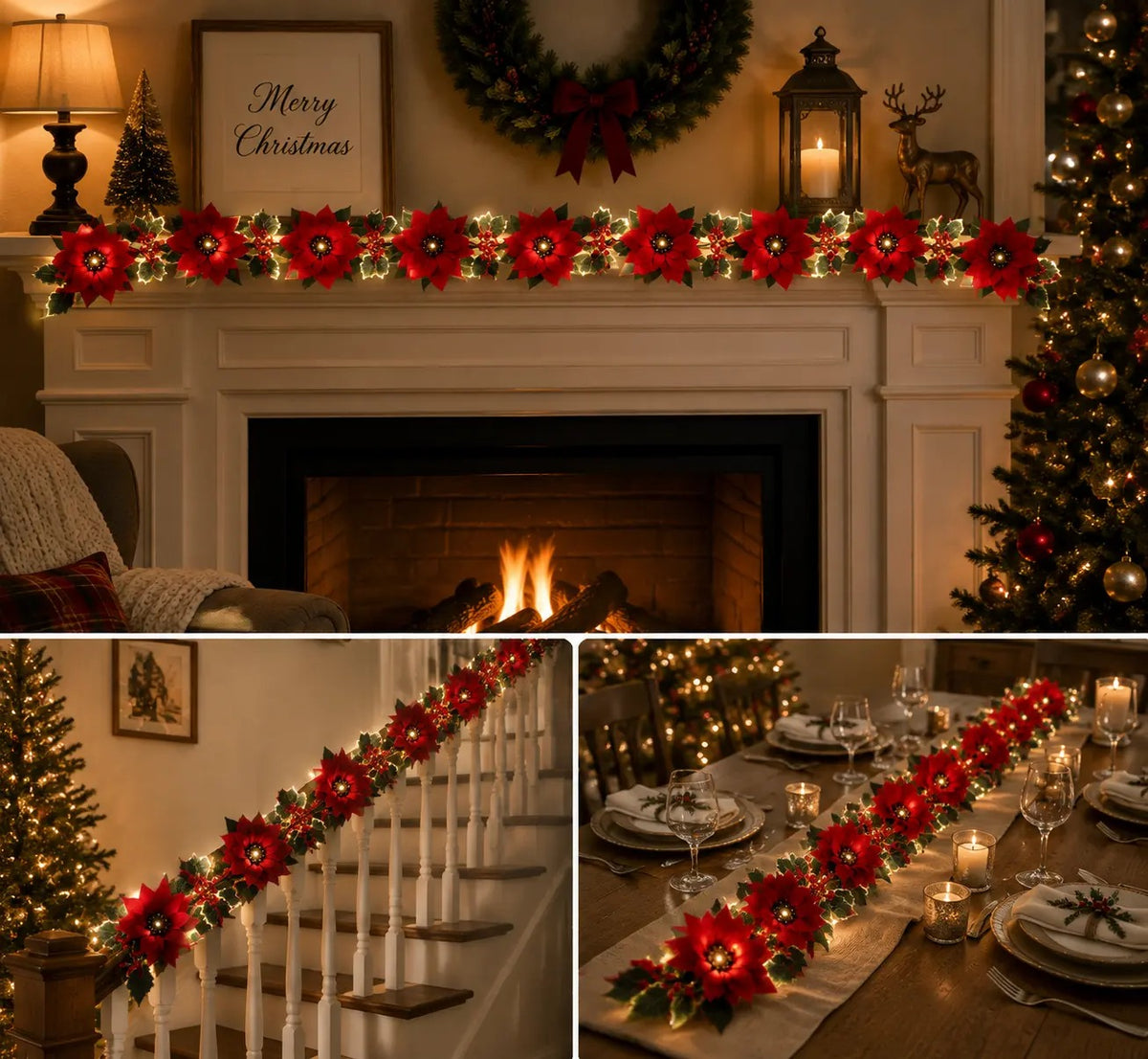 Serencase™ Christmas Poinsettia Lights