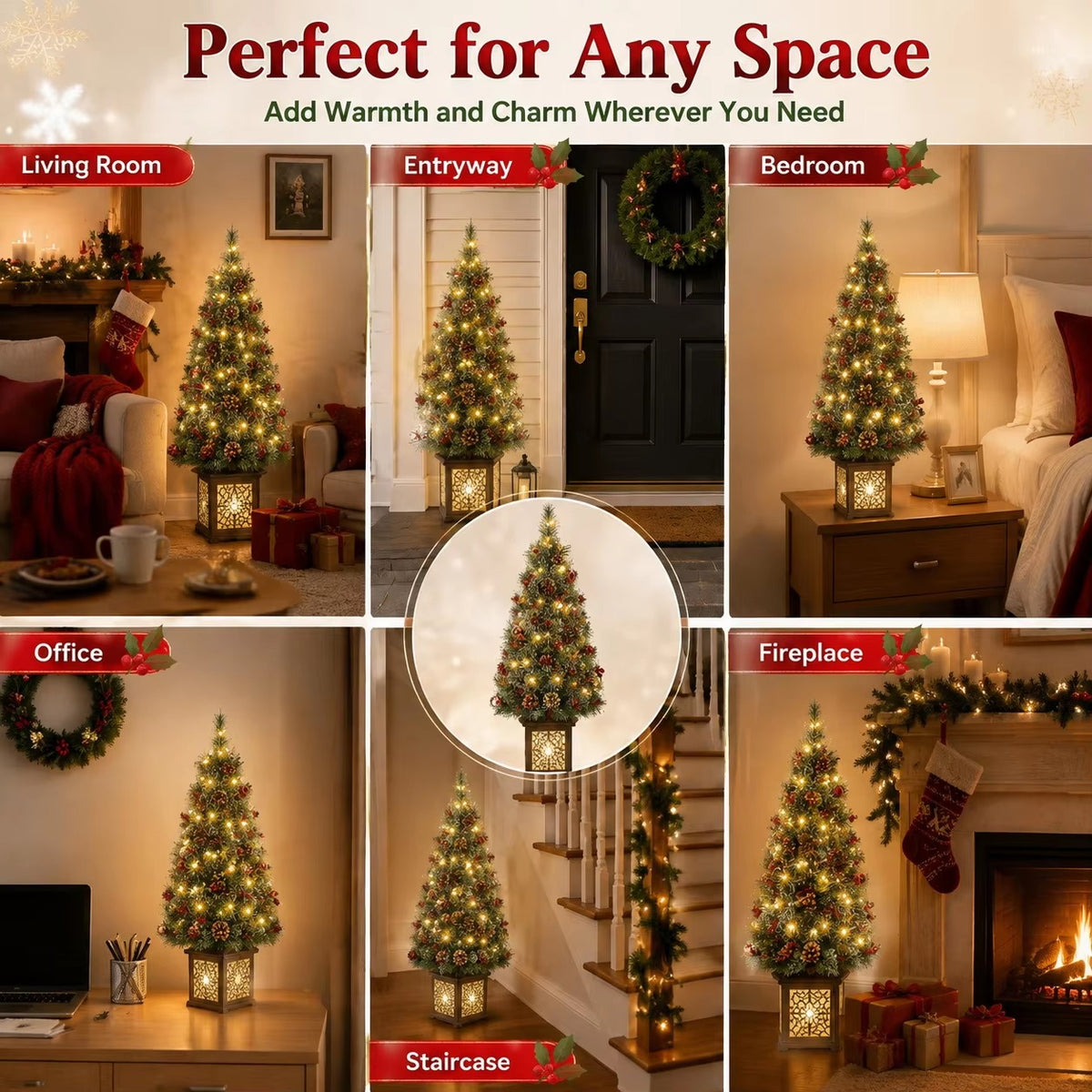 Serencase™ 4.5Ft Pre-Lit Christmas Tree