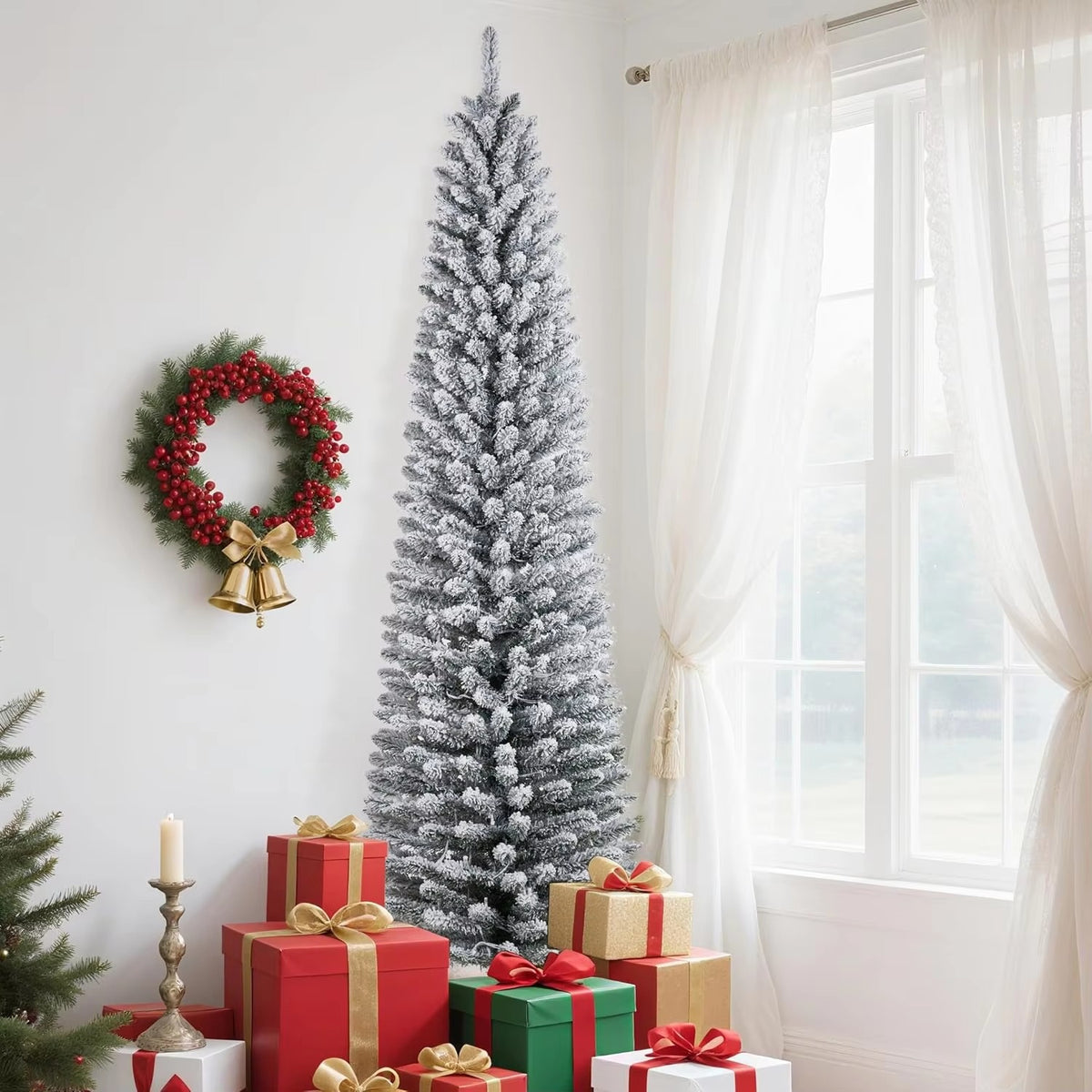 Serencase™ Slim Flocked Pencil Christmas Tree