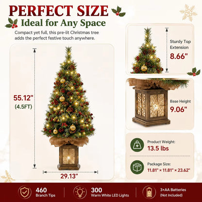 Serencase™ 4.5Ft Pre-Lit Christmas Tree