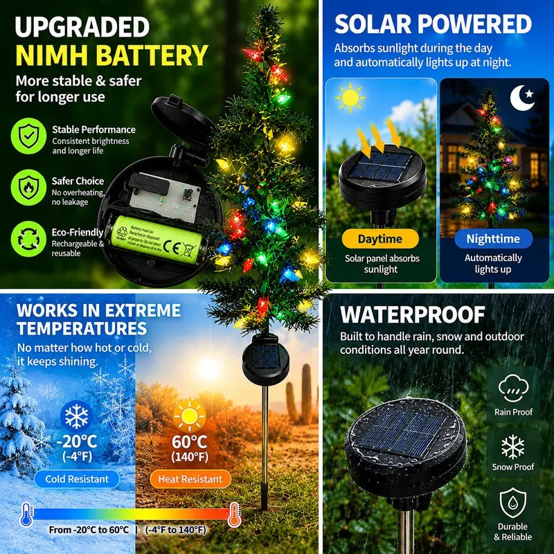 Serencase™ Solar Christmas Tree Pathway Lights