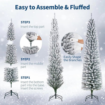 Serencase™ Slim Flocked Pencil Christmas Tree