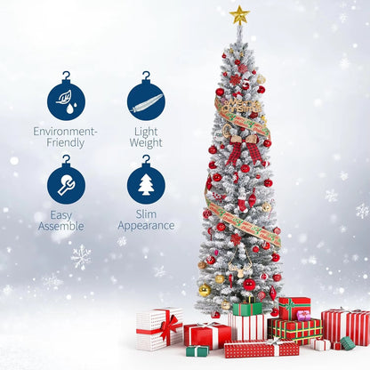 Serencase™ Slim Flocked Pencil Christmas Tree