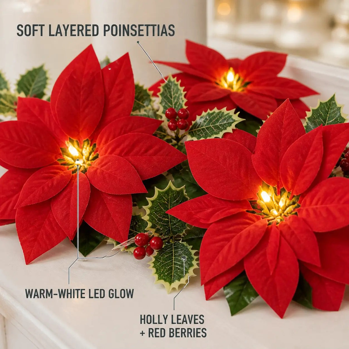 Serencase™ Christmas Poinsettia Lights