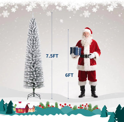 Serencase™ Slim Flocked Pencil Christmas Tree