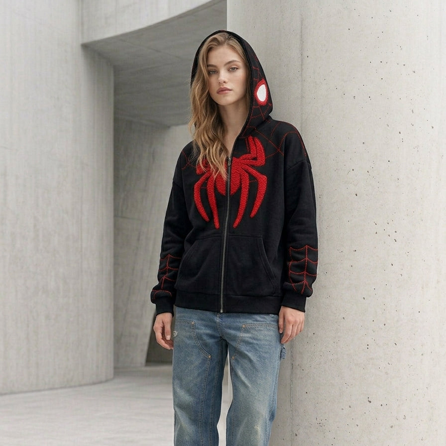 SPIDERMAN EMBROIDERED HOODIE