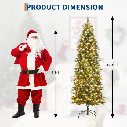 Serencase™ Slim Artificial Flocked Christmas Tree